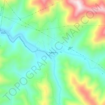 Pathfork topographic map, elevation, terrain