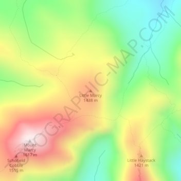 Little Marcy topographic map, elevation, terrain
