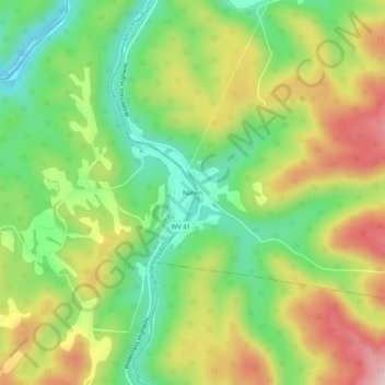Nallen topographic map, elevation, terrain