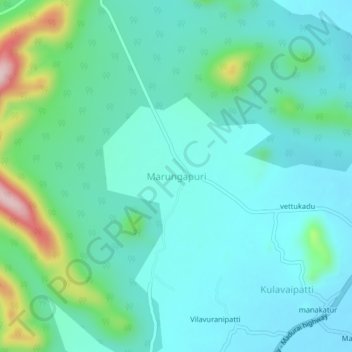 Marungapuri topographic map, elevation, terrain