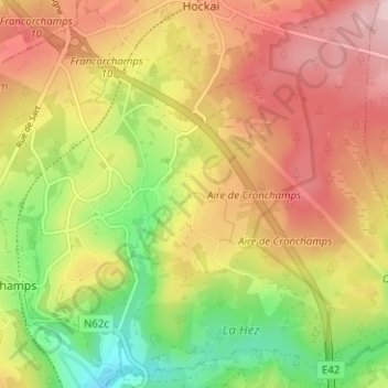 Cronchamps topographic map, elevation, terrain