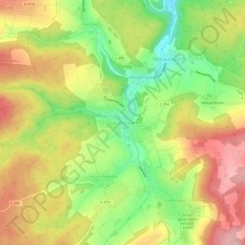 Lützenhardt topographic map, elevation, terrain