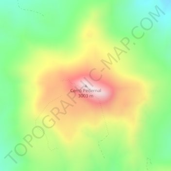 Cerro Pedernal topographic map, elevation, terrain