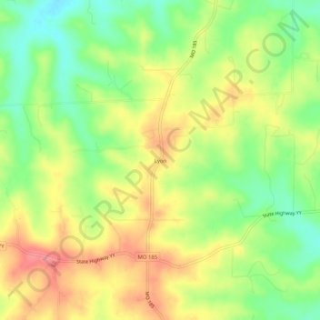 Lyon topographic map, elevation, terrain