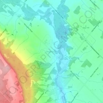 Inglewood topographic map, elevation, terrain