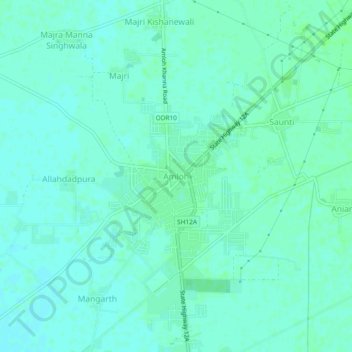 Amloh topographic map, elevation, terrain