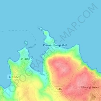 Kereven topographic map, elevation, terrain