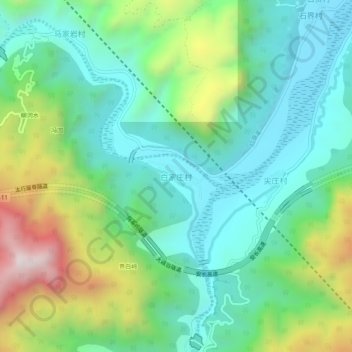 白家庄村 topographic map, elevation, terrain