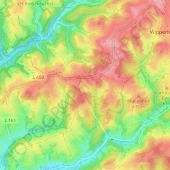 Sommerberg topographic map, elevation, terrain