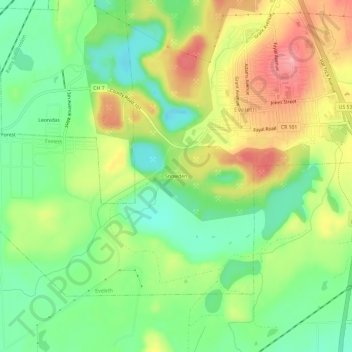 Snowden topographic map, elevation, terrain