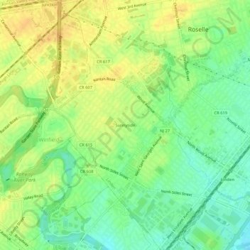 Sunnyside topographic map, elevation, terrain