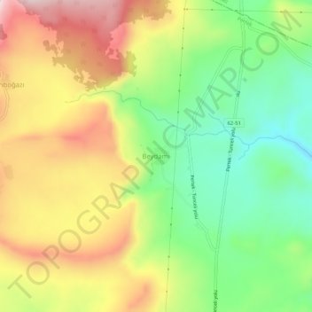 Beydamı topographic map, elevation, terrain