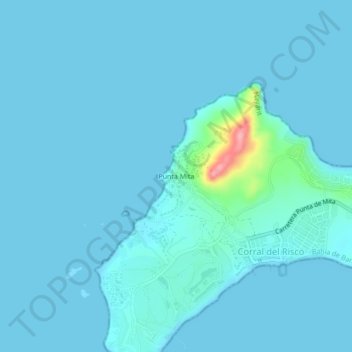 Punta Mita topographic map, elevation, terrain