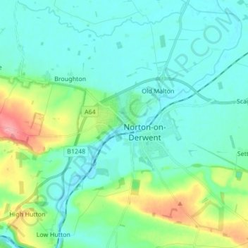 Malton topographic map, elevation, terrain