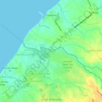Lontoc topographic map, elevation, terrain