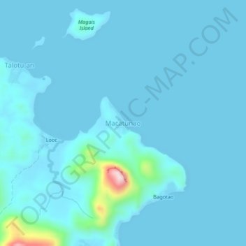 Macatunao topographic map, elevation, terrain