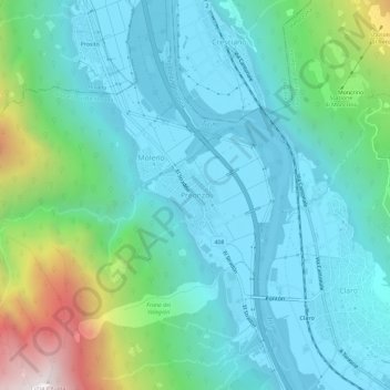 Preonzo topographic map, elevation, terrain