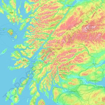 Black Mount topographic map, elevation, terrain