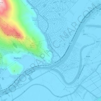 Matijevići topographic map, elevation, terrain