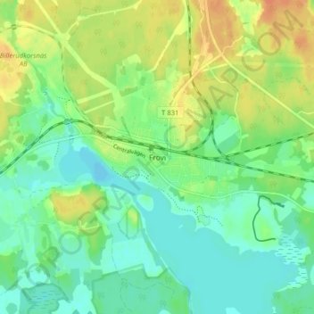 Frövi topographic map, elevation, terrain