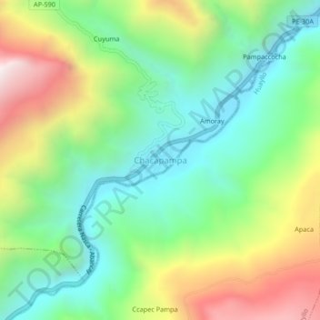 Chacapampa topographic map, elevation, terrain