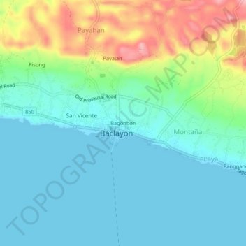 Bagonbon topographic map, elevation, terrain