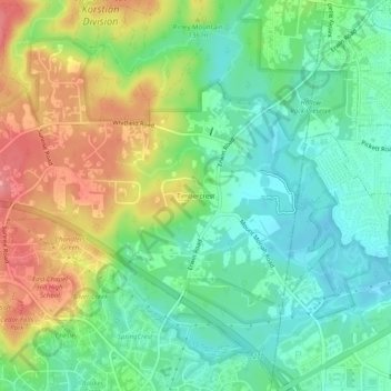 Timbercrest topographic map, elevation, terrain