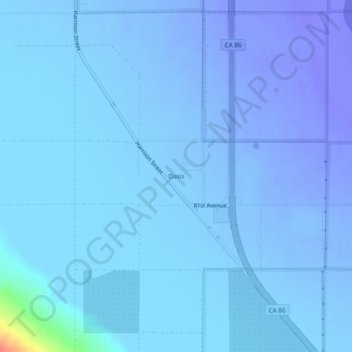 Oasis topographic map, elevation, terrain
