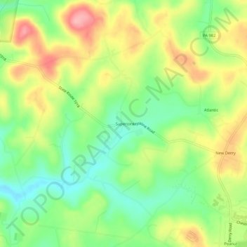 Superior topographic map, elevation, terrain