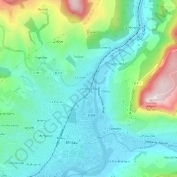 La Prise d'Eau topographic map, elevation, terrain