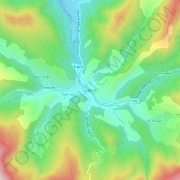 Le Bourg topographic map, elevation, terrain