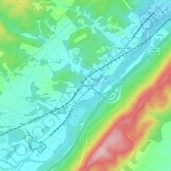 Charlottsville topographic map, elevation, terrain