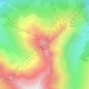 La Norma topographic map, elevation, terrain