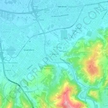 Le Bagnese topographic map, elevation, terrain