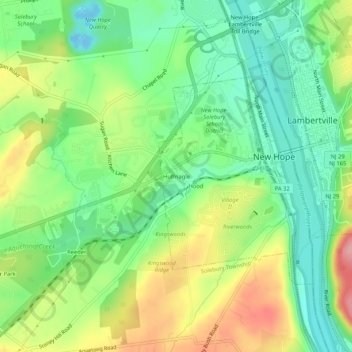 Huffnagle topographic map, elevation, terrain
