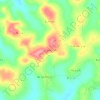 Lugungude topographic map, elevation, terrain