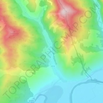 Homorod topographic map, elevation, terrain