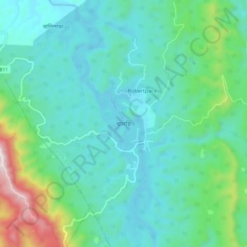 Thanchi topographic map, elevation, terrain