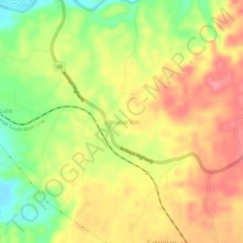 Agrupacion topographic map, elevation, terrain