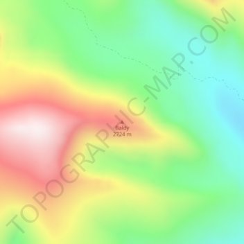 Baldy topographic map, elevation, terrain