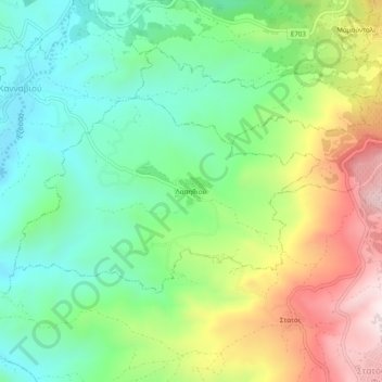 Lapithiou topographic map, elevation, terrain