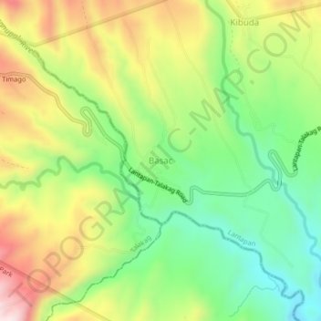 Basac topographic map, elevation, terrain