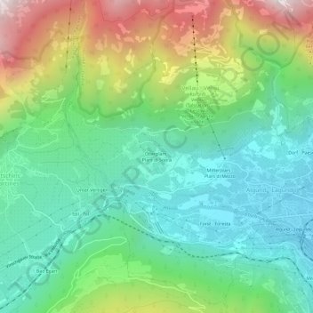 Oberplars - Plars di Sopra topographic map, elevation, terrain