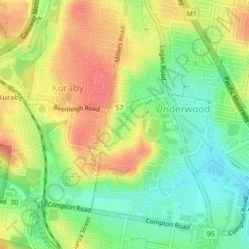 Concourse Park topographic map, elevation, terrain