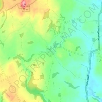 Markington topographic map, elevation, terrain
