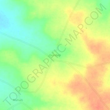 Gundagi topographic map, elevation, terrain