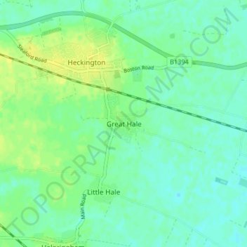 Great Hale topographic map, elevation, terrain