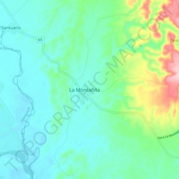 La Montañita topographic map, elevation, terrain