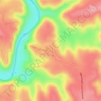 Mammoth Cave topographic map, elevation, terrain