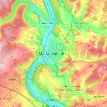Marktheidenfeld topographic map, elevation, terrain
